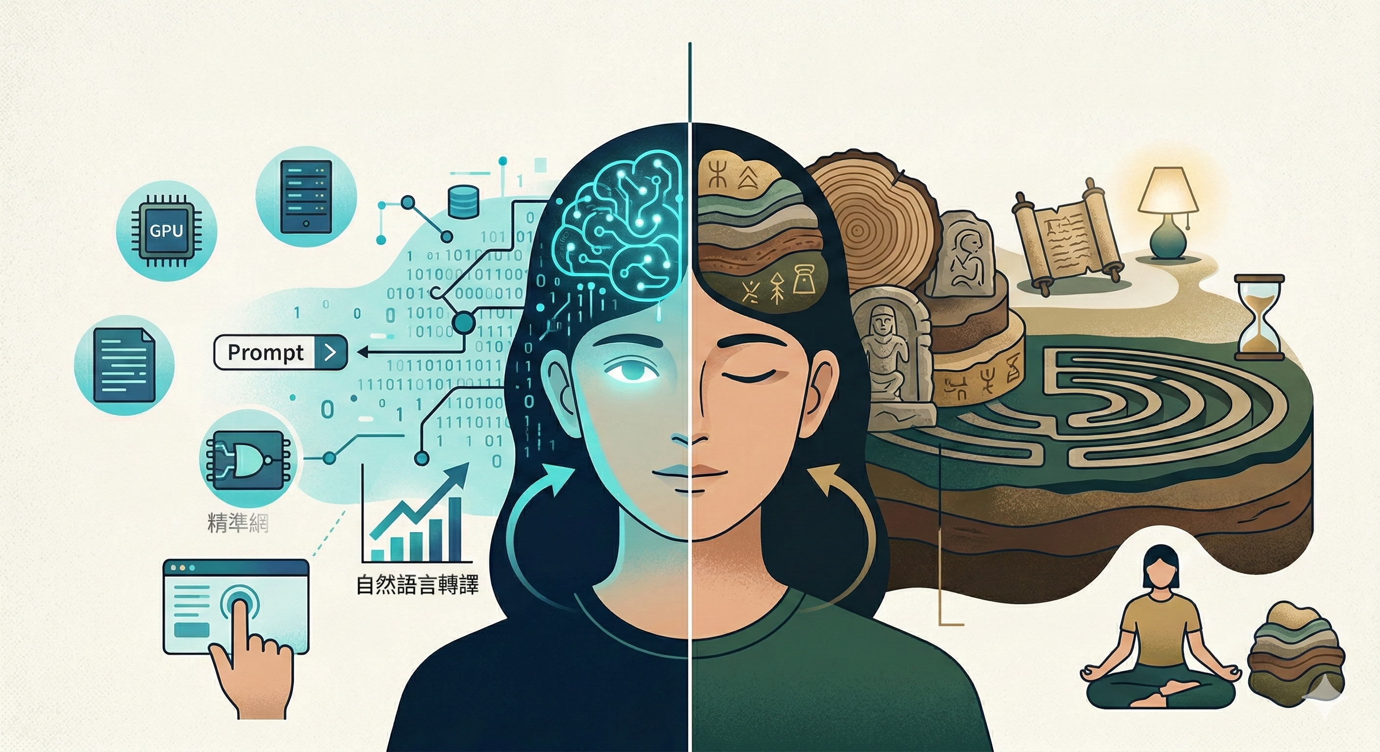 在 AI 時代完整你自己：用算力探索世界，用靜坐微調內心